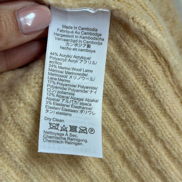 J.Crew Collared Cable Knit Cardigan Sweater in Aged Parchment, Size Small - Picture 9 of 9